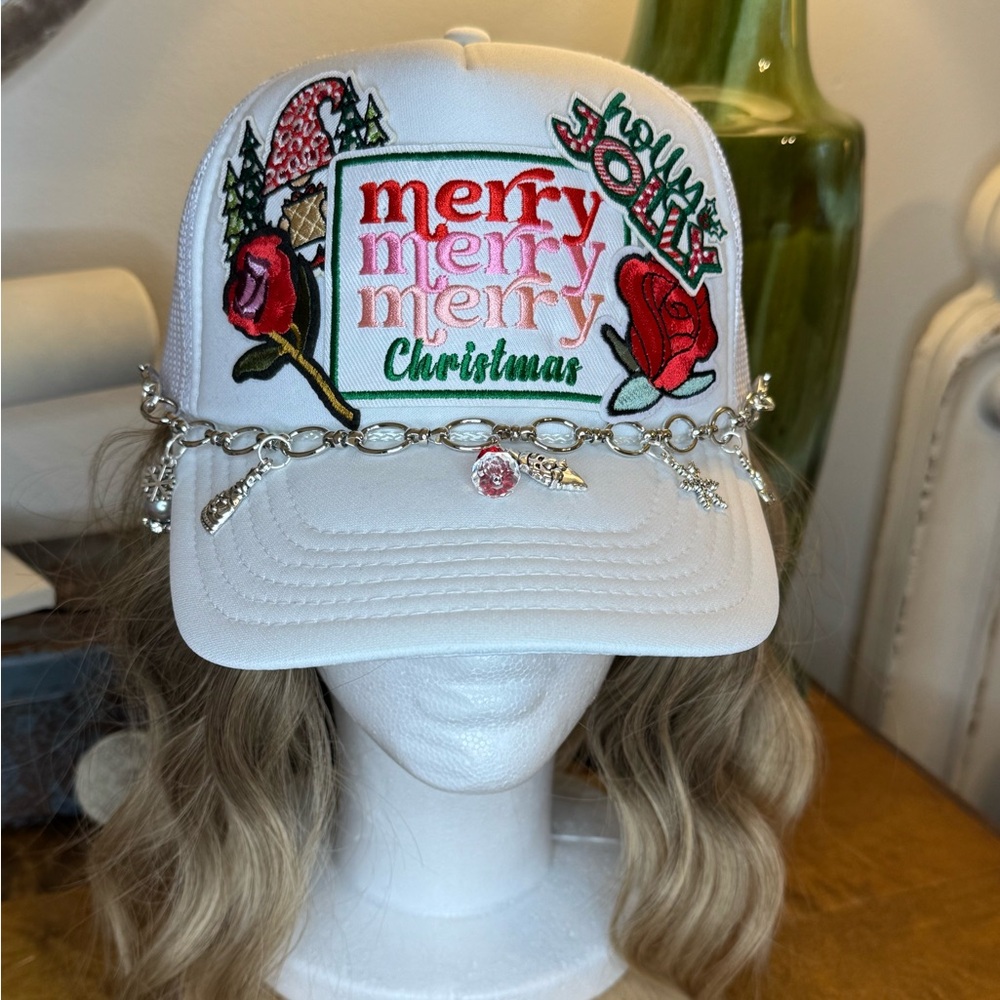 White Christmas Patches Trucker Hat
